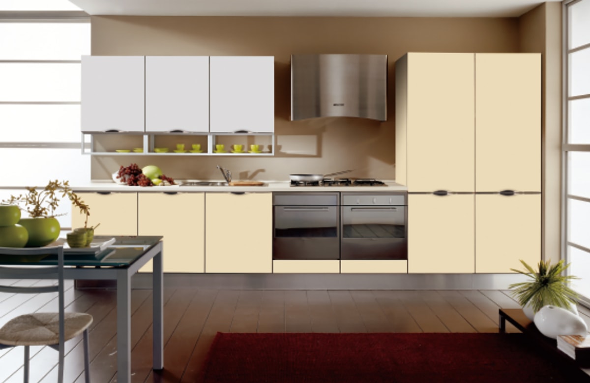 Semi Gloss PETG Kitchen Cabinet with Simple Design LCT-3004 03